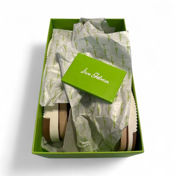 Sam Edelman Aida White Leather Sandals Women’s Size 6.5 New In Box - Picture 7 of 9